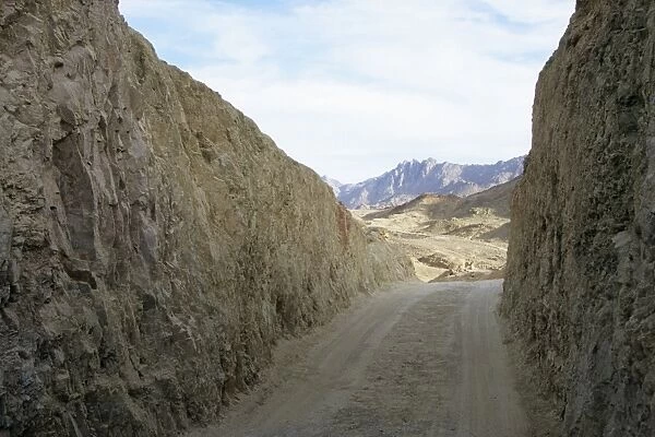 Egypt - a path cut through rocks as a mountain