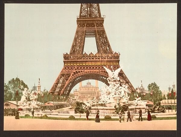 Eiffel Tower and fountain, Exposition Universal, 1900, Paris