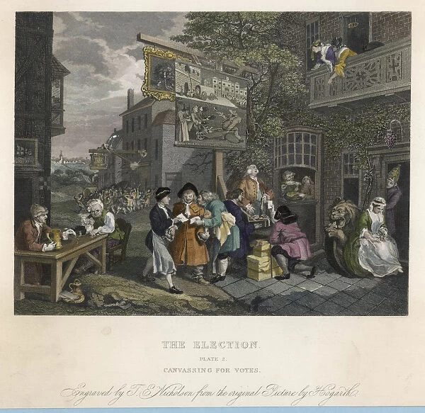 The Election, canvassing for votes, by William Hogarth
