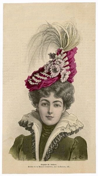Elegant woman in scarlet hat