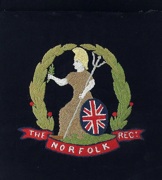 Embroidered badge of the Norfolk Regiment