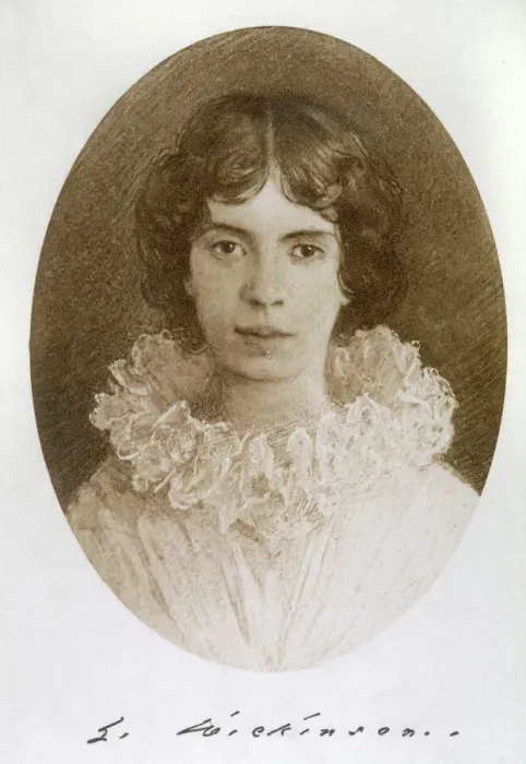 Framed Print : Emily Dickinson Print, a portrait of the American writer Framed Print : Emily Dickinson Print, a portrait of the American writer