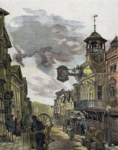 England. Guildford. High Street. Engraving