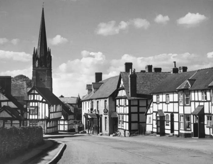 Framed Print : Weobley, Herefordshire Market Town Print, 1950s Framed Print : Weobley, Herefordshire Market Town Print, 1950s