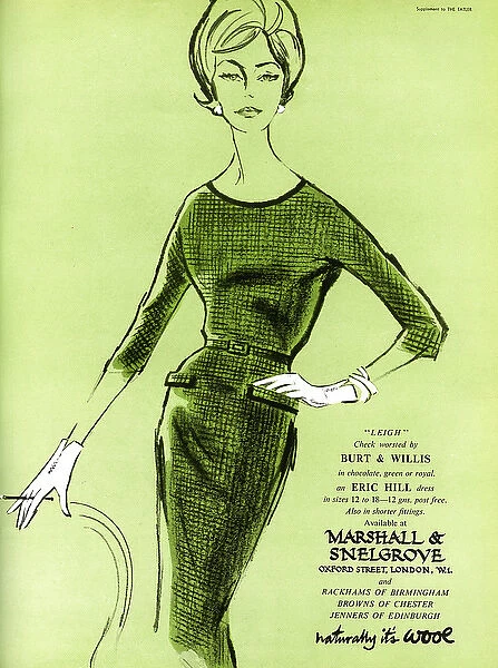 Eric Hill dress at Marshall and Snelgrove advertisement