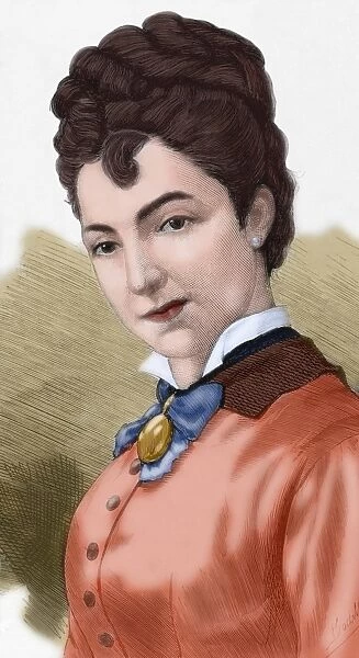 Erminia Borghi-Mamo (1855-1941). Colored engraving