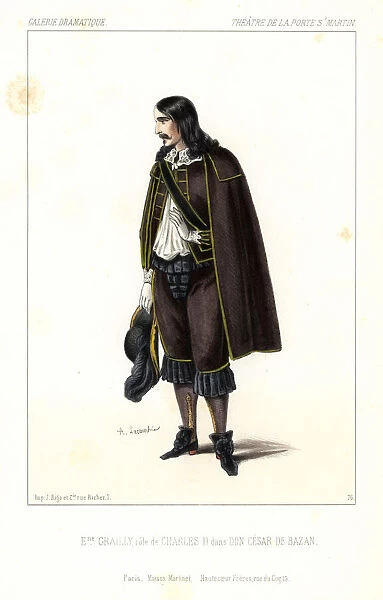 Eugene Grailly as Charles II in Don Cesar de Bazan, 1844