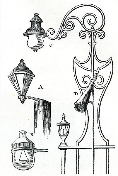 Examples of 18th century street lamps