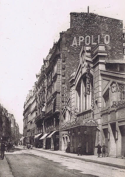 An exterior view of the Apollo theatre in Paris, 1920s