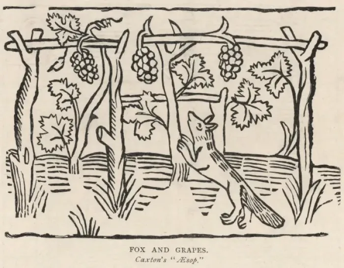 Framed Print : The Fox and the Grapes Print Framed Print : The Fox and the Grapes Print