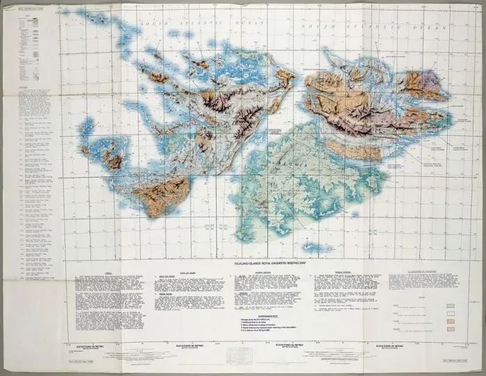 Framed Print : Falkland Islands Royal Engineer Briefing Map Print, 1982 Framed Print : Falkland Islands Royal Engineer Briefing Map Print, 1982
