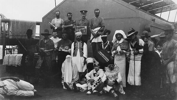 Fancy dress en route to India, c. 1920