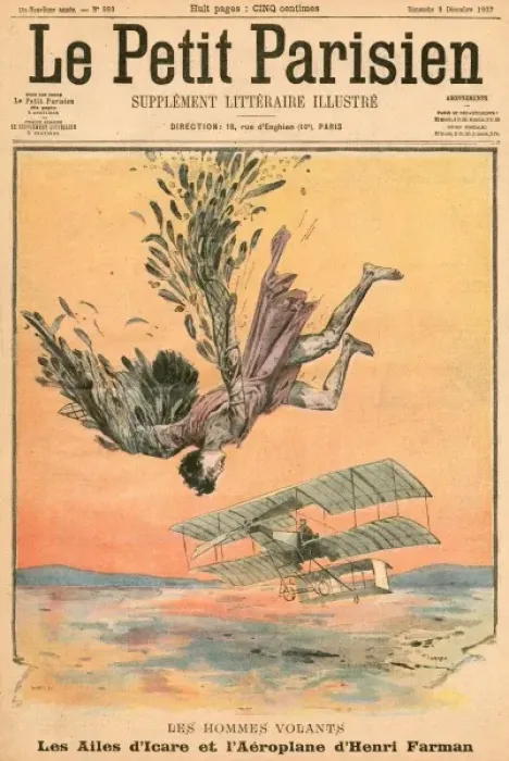 Framed Print : Farman Print: Icarus in Flight Framed Print : Farman Print: Icarus in Flight