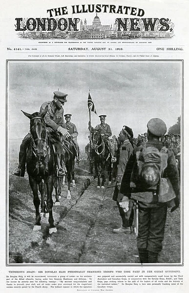 Field Marshal Douglas Haig personally thanking troops 1918