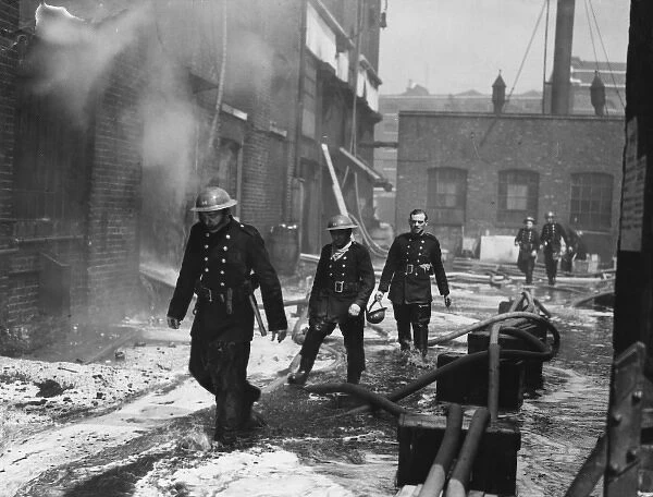 Fire at St. Katherines Docks during the Blitz