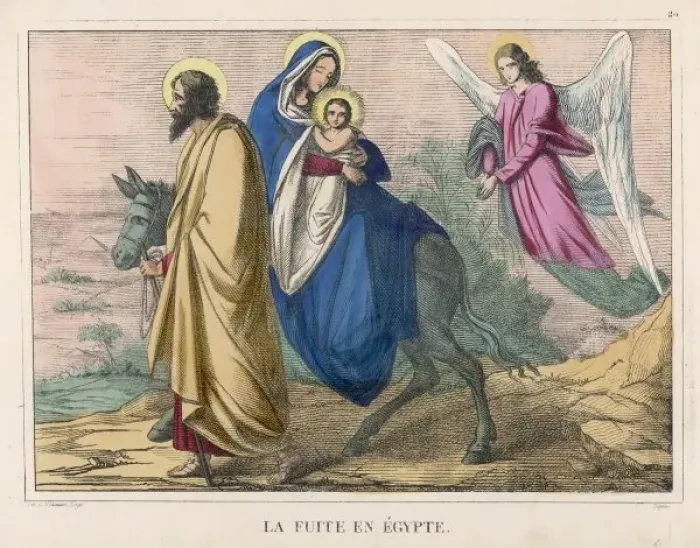 Framed Print : Print of Flight to Egypt, Engraving Framed Print : Print of Flight to Egypt, Engraving