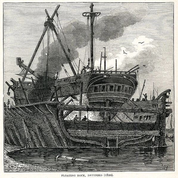 Floating dock, Deptford 1820