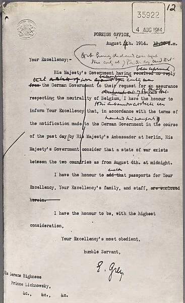 Foreign Office War Declaration