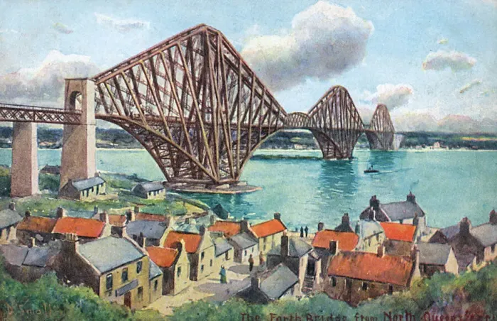 Framed Print : The Forth Rail Bridge - North Queensferry Print circa 1910s Framed Print : The Forth Rail Bridge - North Queensferry Print circa 1910s