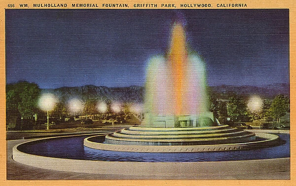 Fountain in Griffith Park, Hollywood, California, USA