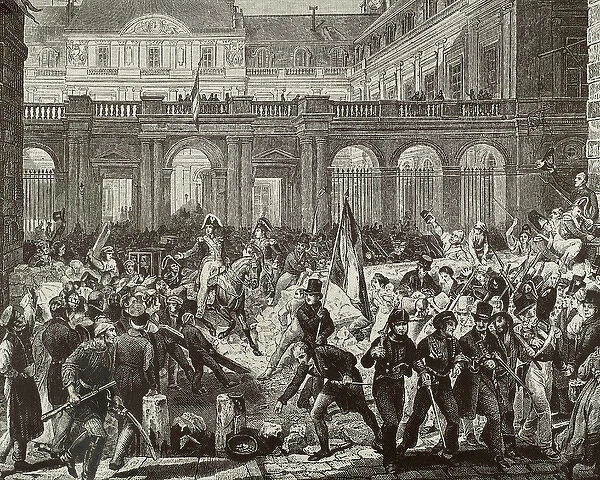 France. Paris. July Revolution. 1830. The Duke of Orleans go
