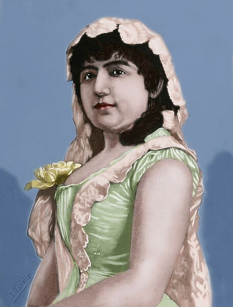 Francisca Copca. Engraving. Colored