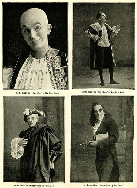 Fred Storey, actor, in three different theatrical roles