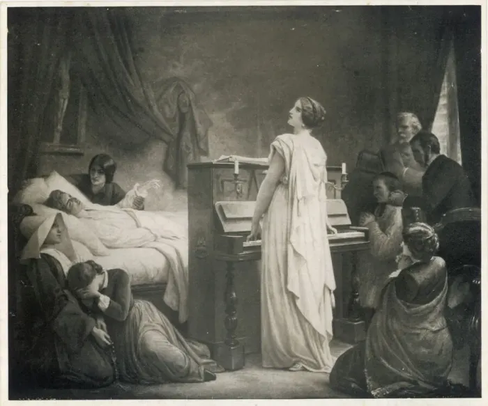 Framed Print : Frederic Chopin Print - Deathbed Image of Polish Musician Framed Print : Frederic Chopin Print - Deathbed Image of Polish Musician