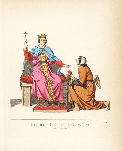 Frederick II and his falconer, 13th century