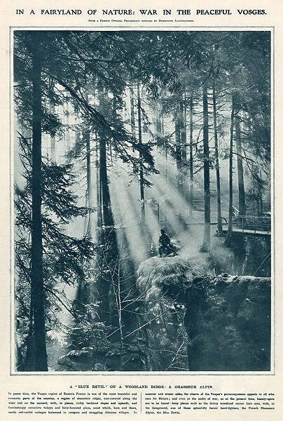A French soldier seated in the idyllic surroundings of the Vosges region of eastern