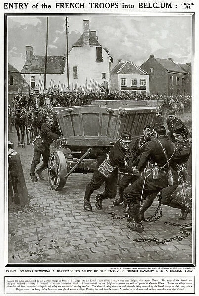 French soldiers remove barricade