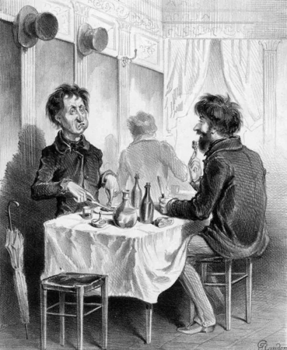 Framed Print : Two Frenchmen at Table, circa 1850 Print Framed Print : Two Frenchmen at Table, circa 1850 Print