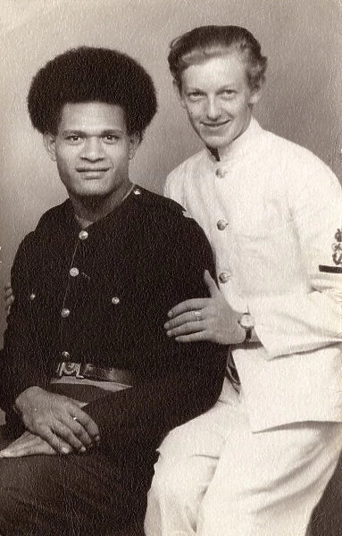 Two friends - A British Navy Sailor and a Pacific Islander