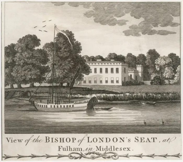 Framed Print : Fulham Palace View Print, Middlesex 18th Century