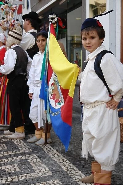 Gaula boys with flag, Funchal, Madeira