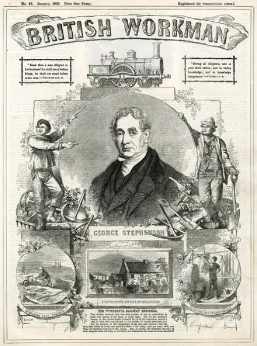 Framed Print : George Stephenson Print 1859 Framed Print : George Stephenson Print 1859