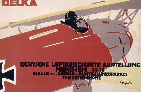 German poster, exhibition of captured aircraft, WW1