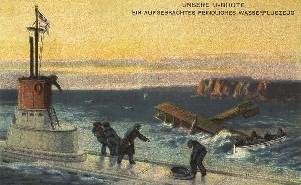 German propaganda postcard, Our U-Boats, WW1