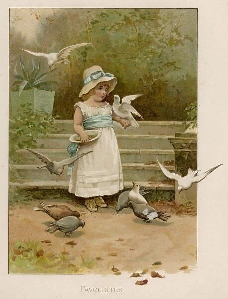 Girl with Birds C1885