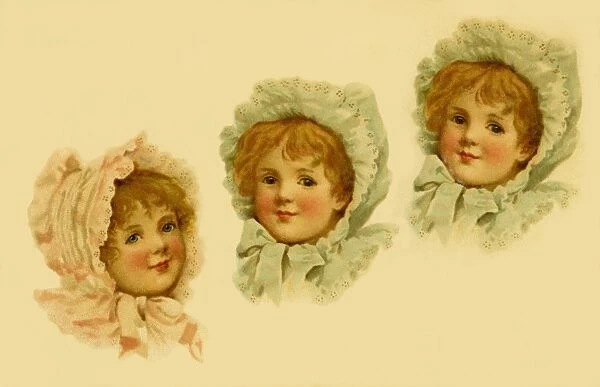 Three girls in bonnets