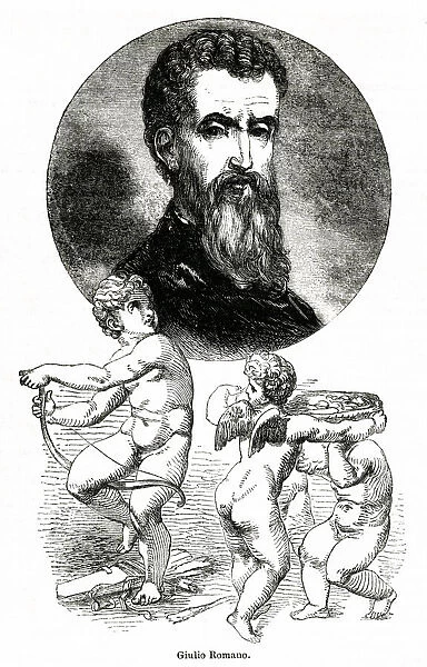 Giulio Romano, Italian artist, with three cupids