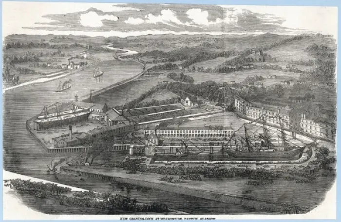 Framed Print : Glasgow Docks Print: Graving Dock at Meadowside Framed Print : Glasgow Docks Print: Graving Dock at Meadowside