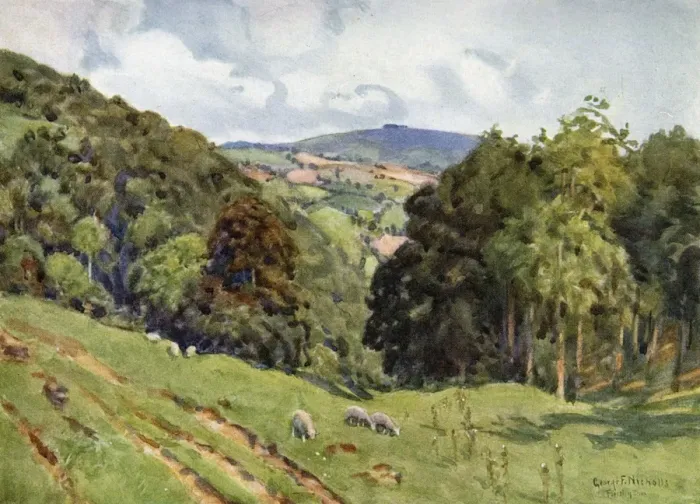 Framed Print : May Hill Gloucestershire Scenic Print 1927 Framed Print : May Hill Gloucestershire Scenic Print 1927