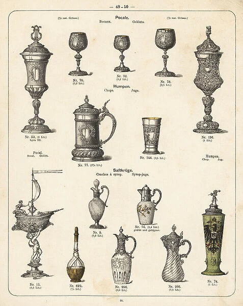 Goblets, jugs and syrup jugs