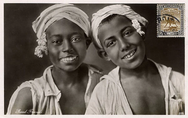 Two Good Friends - Happy young boy and Girl - Cairo