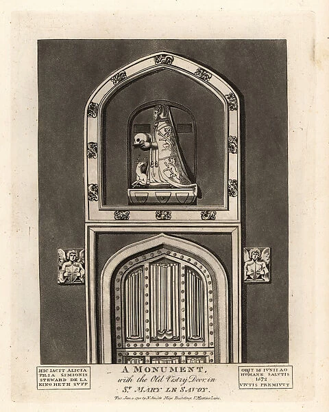 Grave effigy of Alicia Steward in St. Mary le Savoy