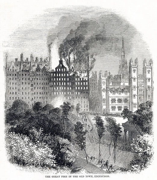 Great fire in the old town, Edinburgh 1824