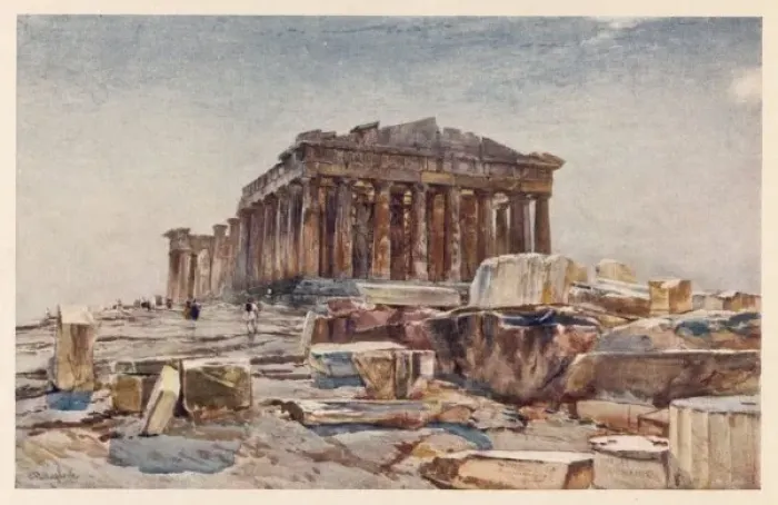 Framed Print : Early morning view of the Parthenon from the Propylaea, Print Framed Print : Early morning view of the Parthenon from the Propylaea, Print