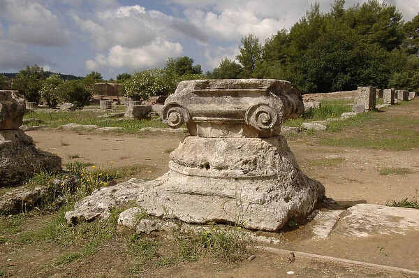 Greek Art. Leonidaion. Ionic capital. Olympia. Greece