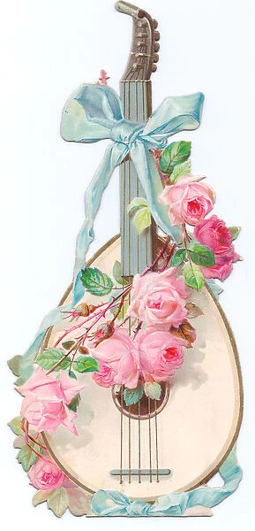 Greetings card in the shape of a mandolin